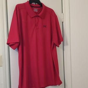 Dark pink Under Armor polo, womens
